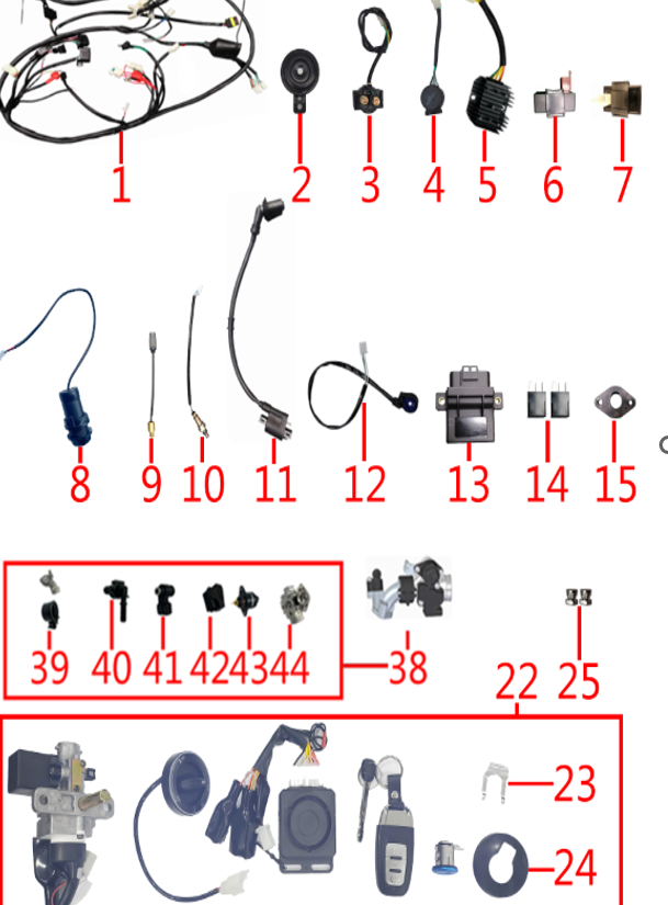 Main cable&Keyless start lock set